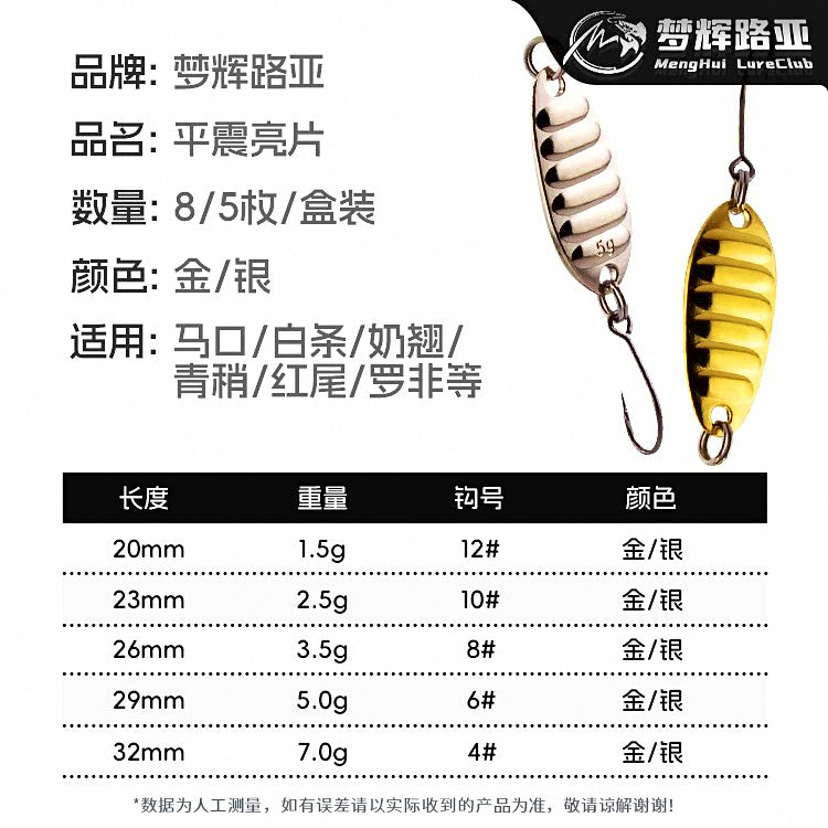 Small Casting Spoon Lures, 1.5–7 g (0.05–0.25 oz), Box – product photo