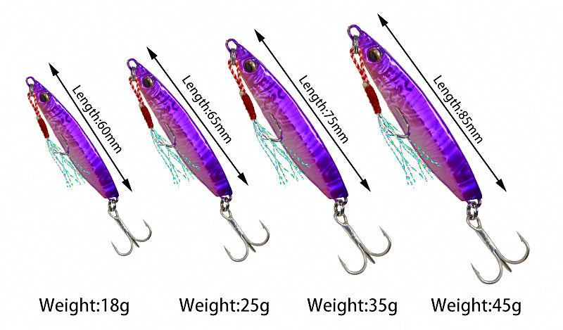Metal Casting Jig, Blade Style, 18–45 g (0.6–1.6 oz) – product photo