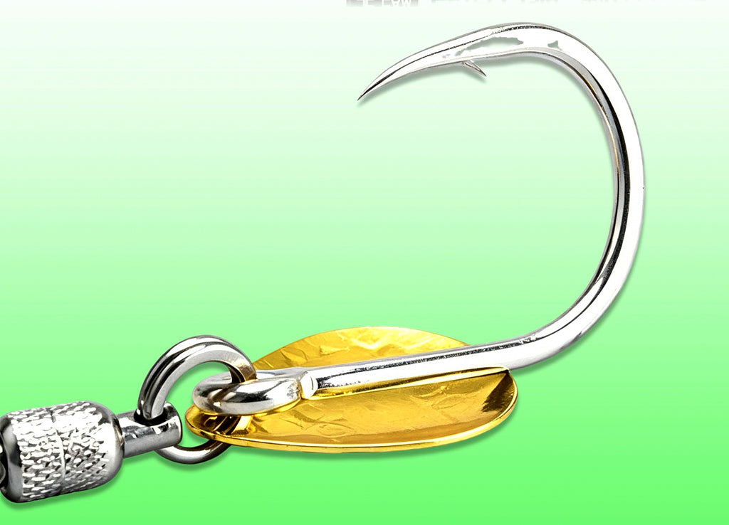 Rotating Spinner Hook with Bearing, #1–4/0, Gold/Silver – product photo