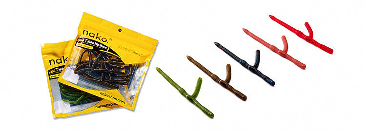 T-Shaped Soft Plastic Worm, 5 in, 5 g (0.18 oz), 10-Pack – product photo