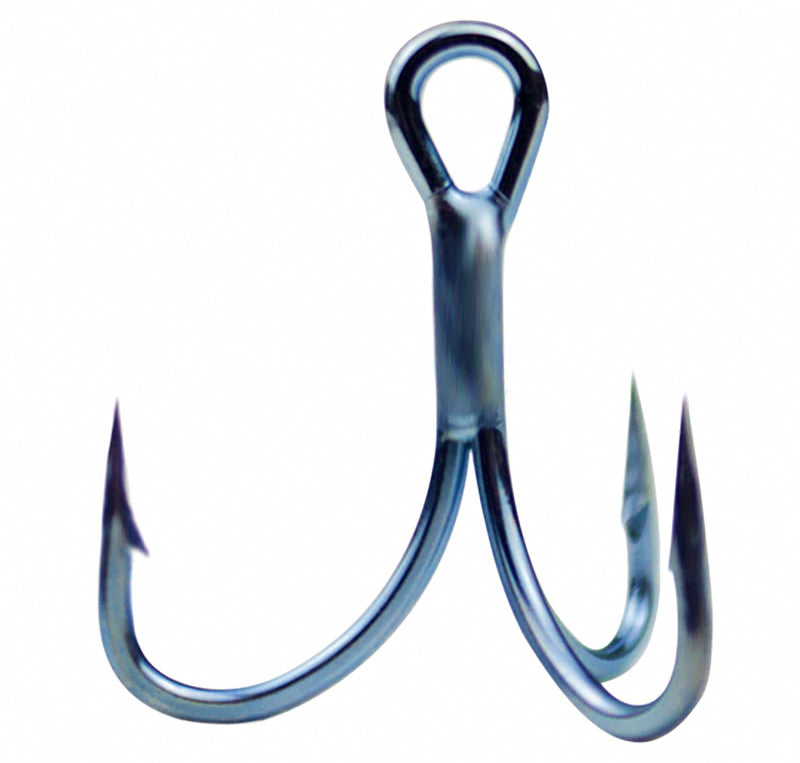 Carbon Steel Barbed Treble Hooks, 20 pcs, Sizes #10–3/0 – product photo