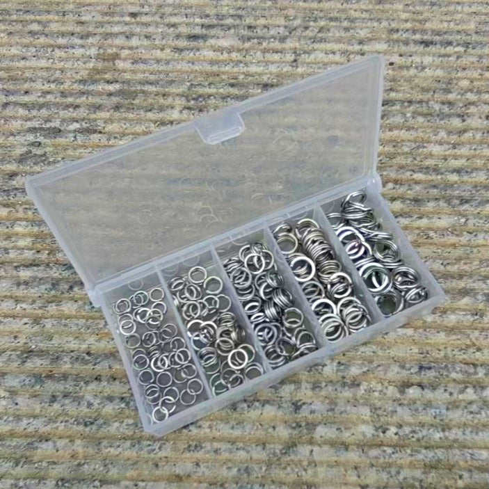 Stainless Steel Flattened Split Rings, 200 pcs – product photo