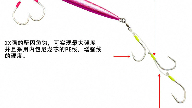 Three-Hook Assist Hook Rig for Jigs, Sizes 1/0–4/0 – product photo