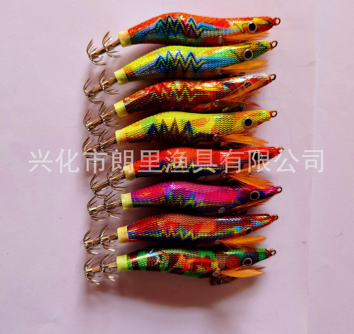 Glow Squid Jig, Wooden Shrimp Style with Rattle, Sizes 2.5–4.0 – product photo