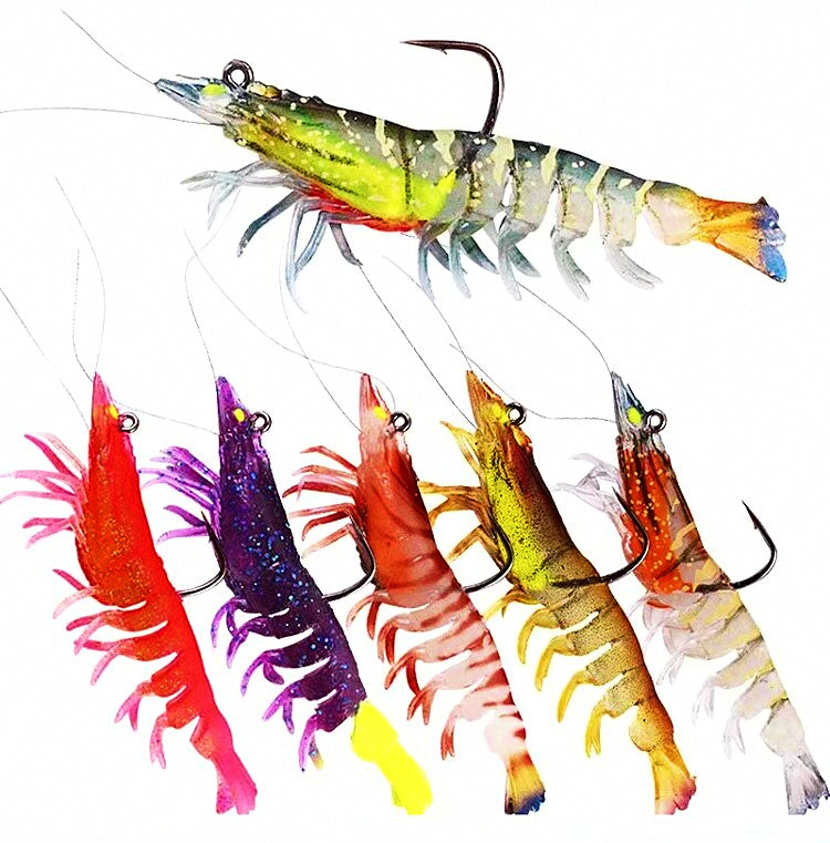 Multi-Section Soft Shrimp Lure, 8–12 cm (3.1–4.7 in)
