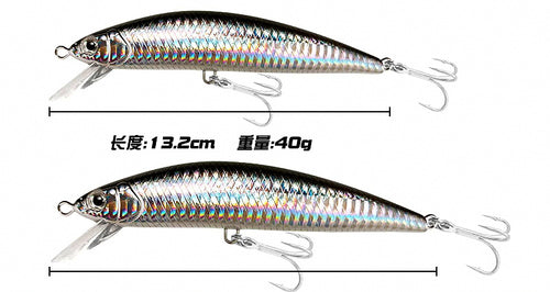 Sinking Minnow Hard Bait, 40 g & 60 g (1.4 & 2.1 oz) – product photo