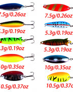 Metallic Sequin Spoon Lure Set, Treble Hooks, Multicolor – product photo