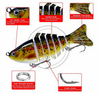 7-Segment Jointed Swimbait Hard Lure, 10 cm (4 in) – product photo