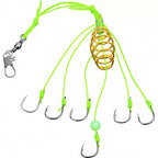 Fluorescent Explosion Hook Rig, Stainless Steel, 4 Sets/Box