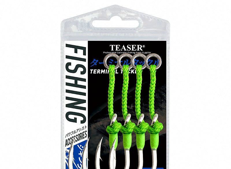Jig Single Assist Hook, High-Carbon Steel, Barbed, 4 Pack – product photo