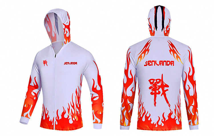 Quick-Dry UV Fishing Sun Shirt, Breathable, White – product photo