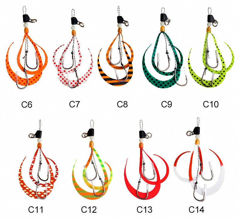 Skirted Assist Hook for Metal Jigs, Size 13#, 3-Pack – product photo