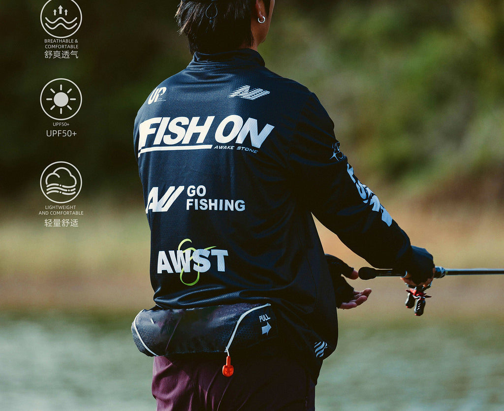 Zip High-Collar Long Sleeve Fishing Shirt, UPF 50+ Quick-Dry – product photo