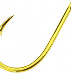 Gold Carbon Steel Fishing Hooks, 50 Pack, Sizes 0.3–12 – product photo