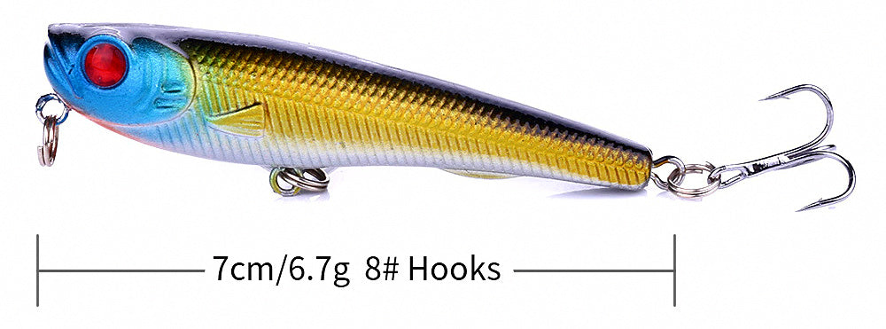 Topwater Pencil Bait, 7 cm (2.8 in) 6.7 g (0.24 oz), Two Hooks – product photo