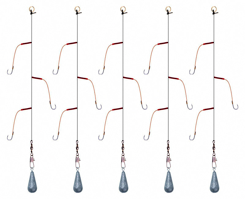 3-Hook String Rig, 5 Rigs per Pack, Sizes #4–#14 – product photo