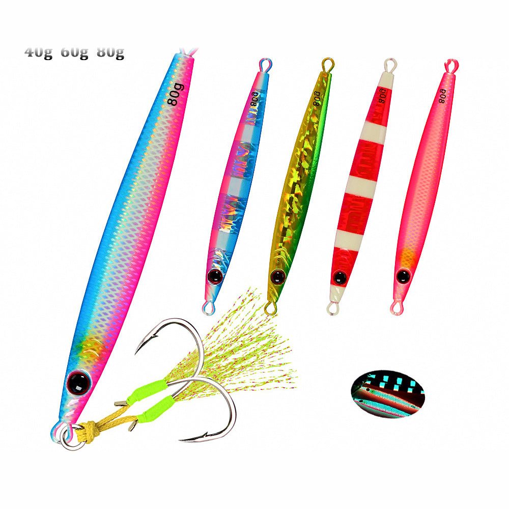 Fast-Sinking Metal Jig with Hook, 30–80 g (1.1–2.8 oz)