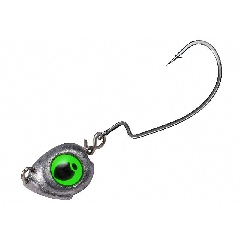 Glow Weedless Jig Heads with T-Tail Soft Baits, 3.5–10 g