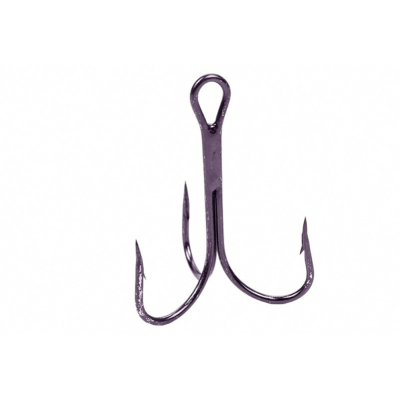 High Carbon Steel Treble Hooks, Barbed, Sizes 16 to 7/0