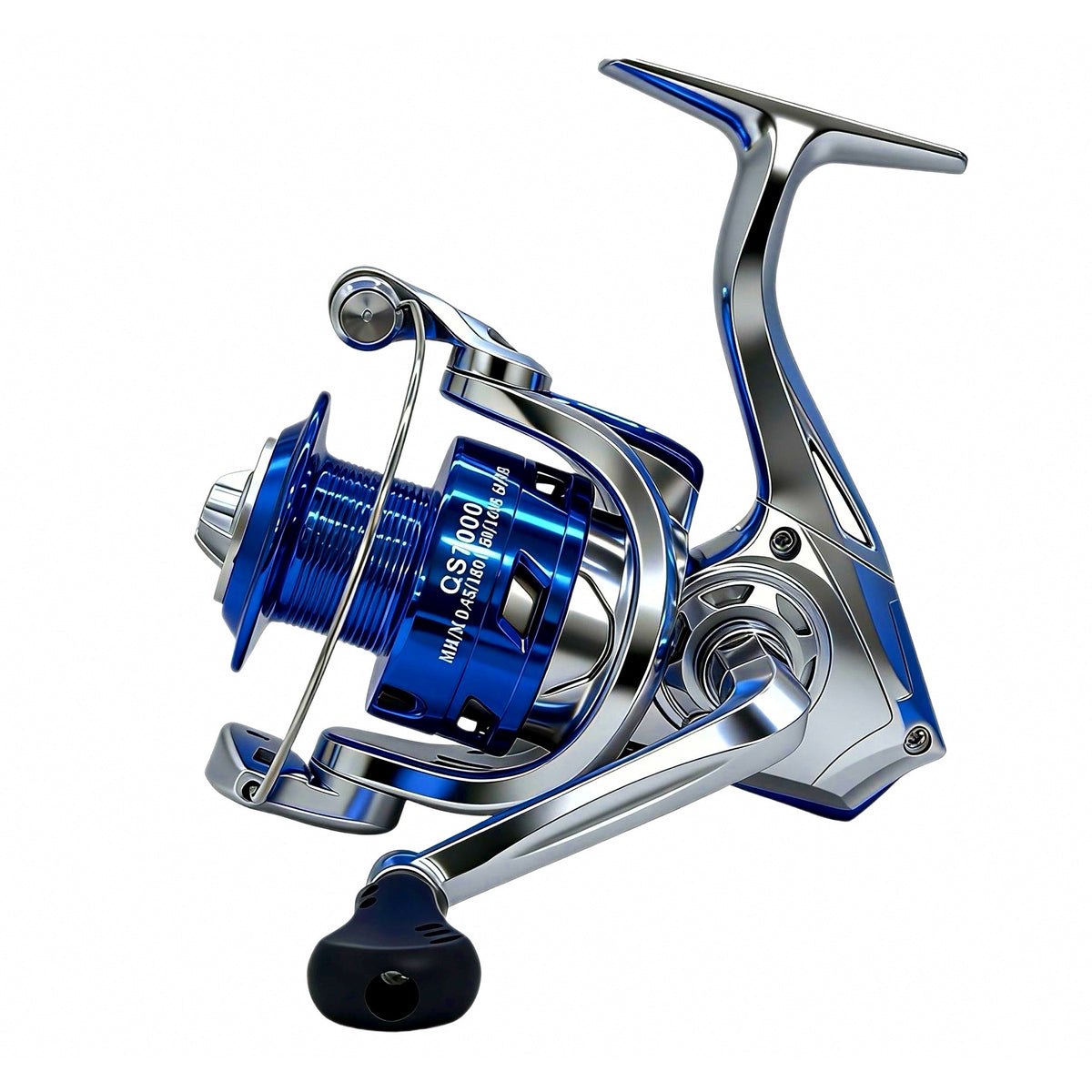 Metal Spinning Reel 5.2:1, Sizes 1000–7000, Blue
