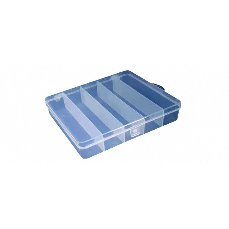5-Compartment Plastic Tackle Box, Clear, 3 Sizes