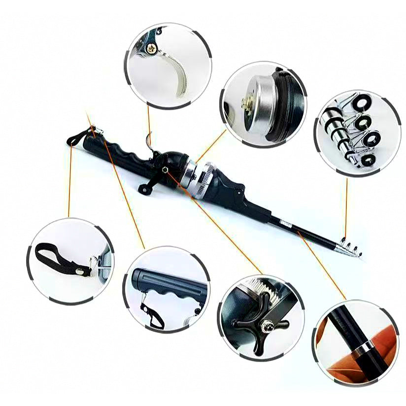 Folding Mini Travel Fishing Rod, 1.38 m / 1.68 m (4.5 / 5.5 ft)