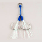 Double Assist Hooks, Blue PE Line, Sizes 1–4/0