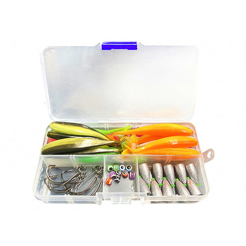 Texas Rig Kit, Bullet Weight + T-Tail Soft Bait, 3.5–10 g