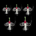 Metal Jig Double Assist Hooks, Steel Wire Core, UV Glow