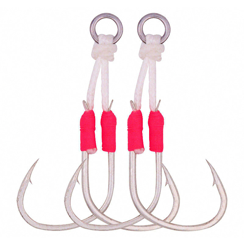 Slow Pitch Double Assist Hooks, Barbed, 1/0–7/0