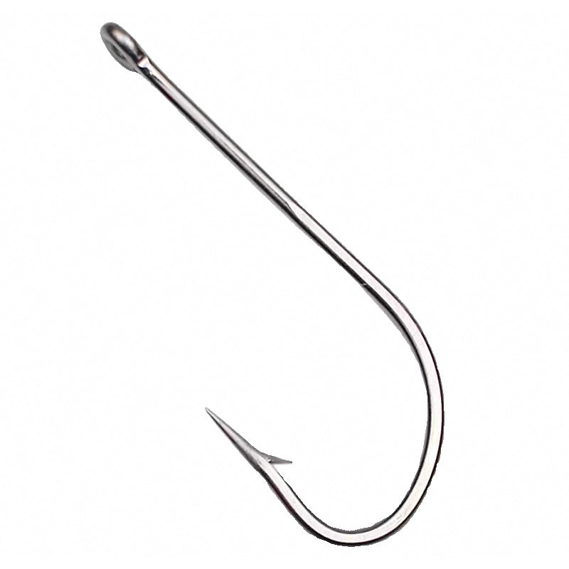 Long Shank Barbed Saltwater Hooks, Eyed, 50-Pack, Sizes 8 to 5/0