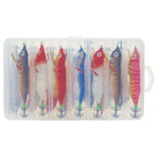 Squid Jig Wood Shrimp Set, 8 cm (3.1 in), 14 pcs