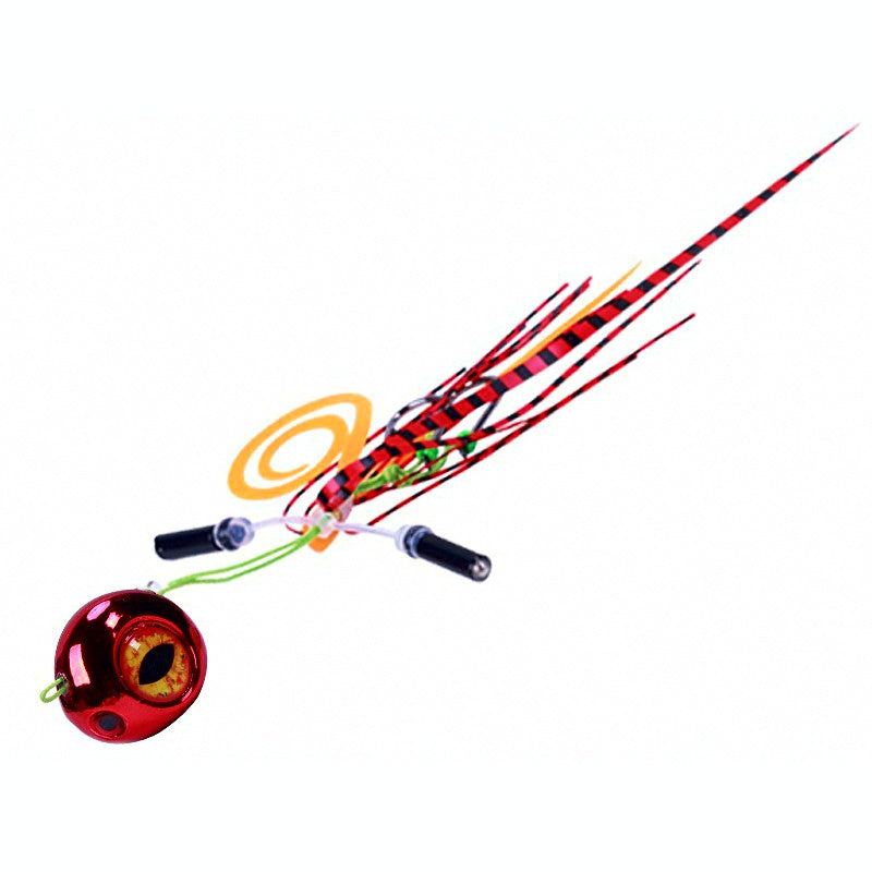 Plated Slow Pitch Jig with Skirt & Hooks, 40–200 g (1.4–7.1 oz)