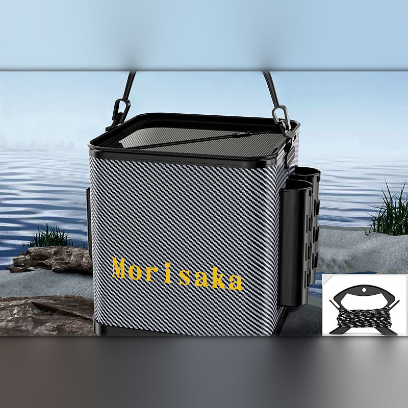 Collapsible EVA Fishing Bucket with Lid and Rope