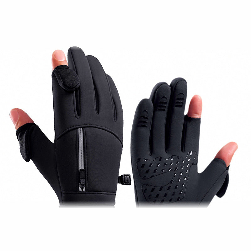 Men's Winter Fleece-Lined Touchscreen Gloves, Water-Repellent
