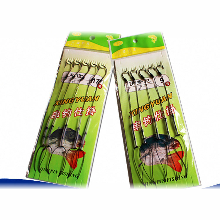 Braided Snelled Hooks, Iseni & Maruseigo, 50 Pack