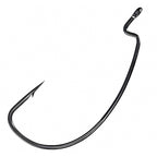 Wide Gap Offset Worm Hooks, Black Nickel, Sizes 1–6/0