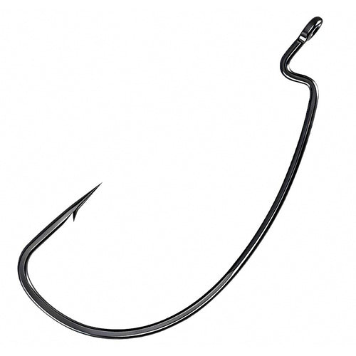 Wide Gap Offset Worm Hooks, Black Nickel, Sizes 1–6/0