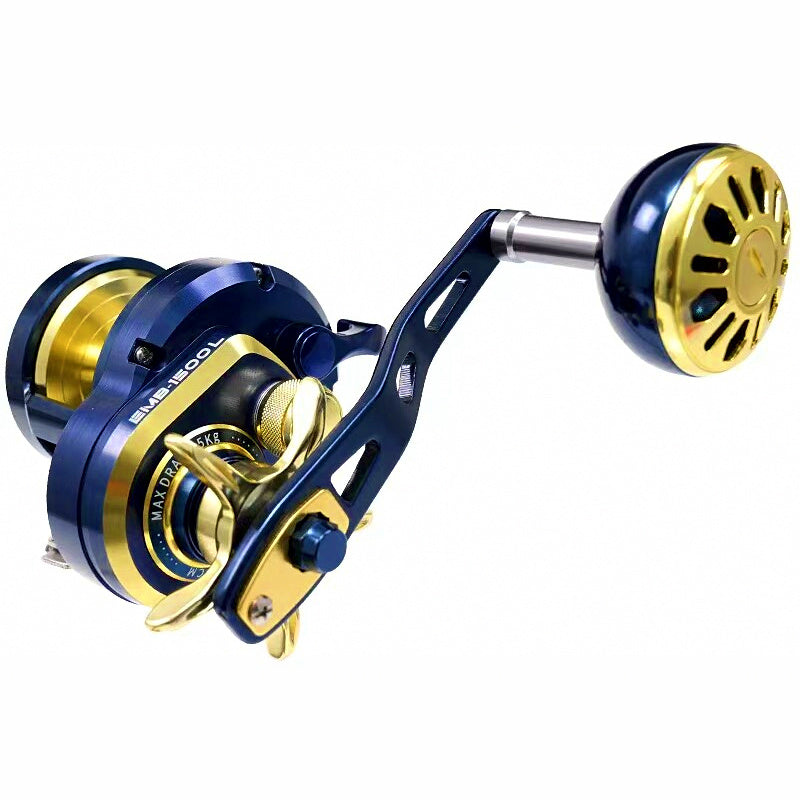 Slow Pitch Conventional Jigging Reel, Right Hand, Red Gold