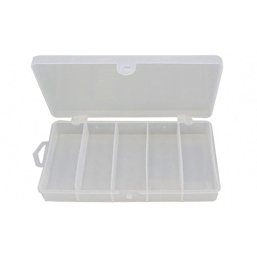 5-Compartment Clear Plastic Lure & Tackle Box, Multiple Sizes