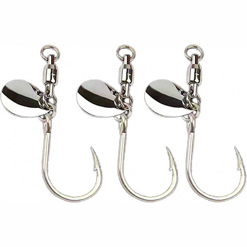 Barbed Single Saltwater Hooks, Sizes 1/0–5/0