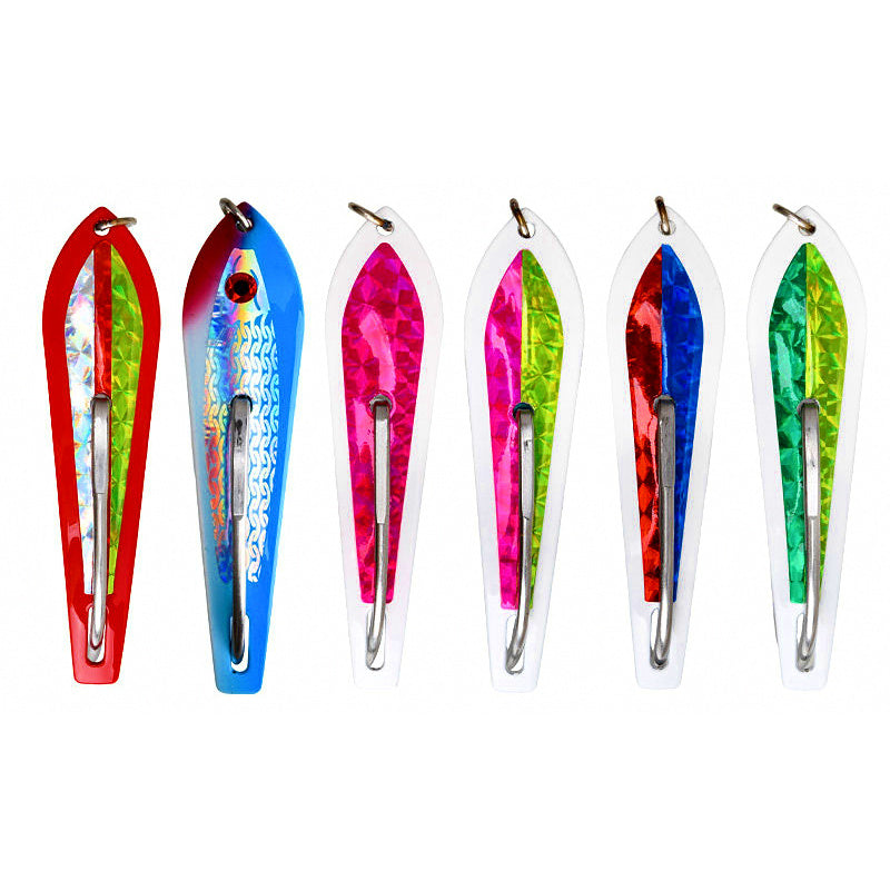 Bow-Shaped Metal Trolling Lure, Single Hook, Stainless Steel