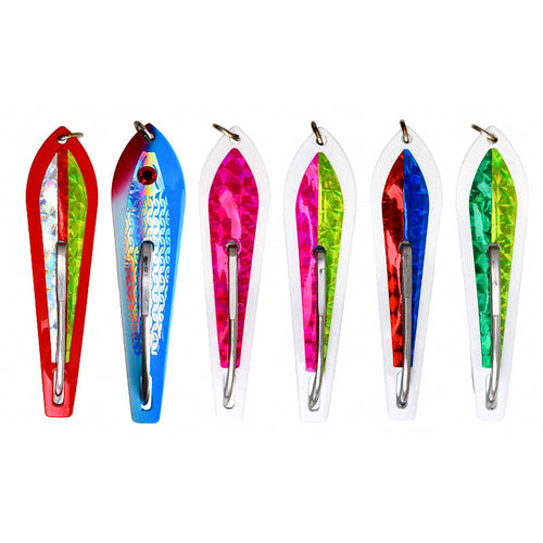 Bow-Shaped Metal Trolling Lure, Single Hook, Stainless Steel