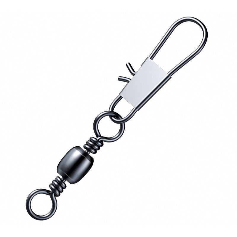 Barrel Swivel with Safety Pin Snap, Figure-8 Ring, #12–#4