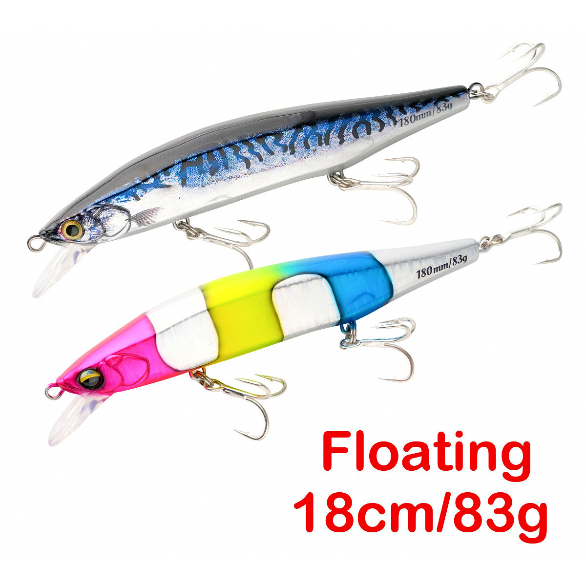 Floating Minnow Trolling Lure, 16–18 cm (6.3–7.1 in)