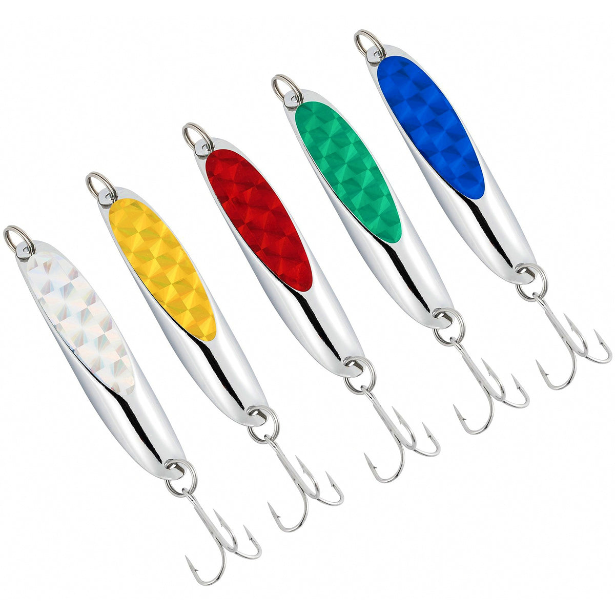 Casting Spoon Lure with Treble Hook, 21 g (0.74 oz), 5-Pack