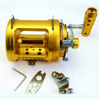 Two-Speed Conventional Trolling Reel, Gold, Saltwater