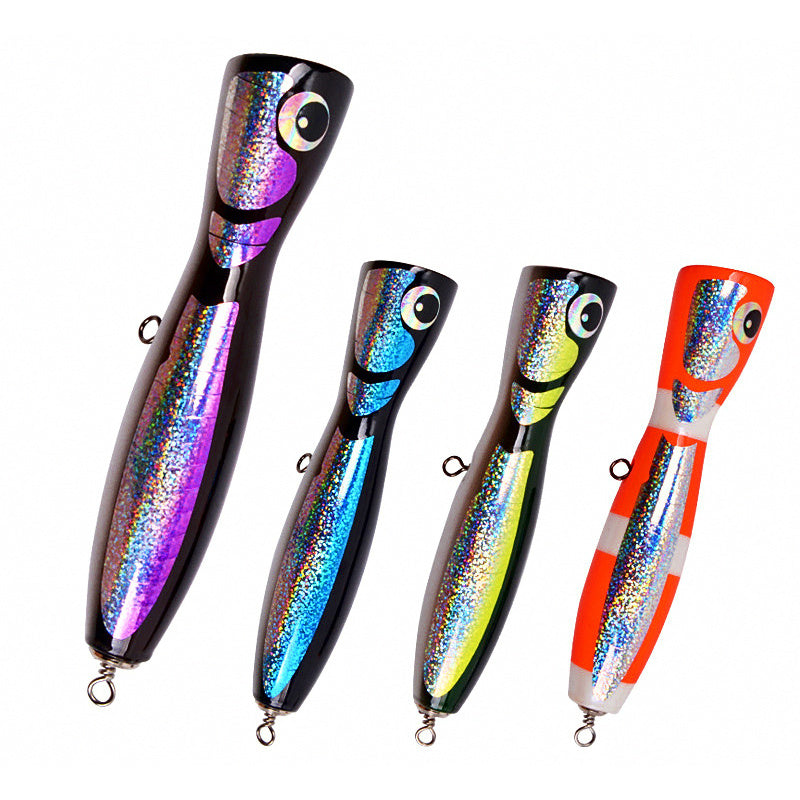 Wooden Popper Trolling Lure, 120 g (4.2 oz), 21.5 cm