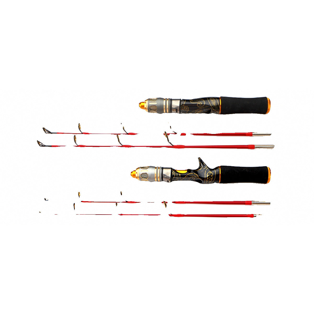 Ice Fishing Rod, 2-Piece Fiberglass, Soft Action