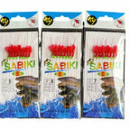 Red Skin Glow Bait Rig, 8 Barbed Hooks per Rig, Sizes 7–16